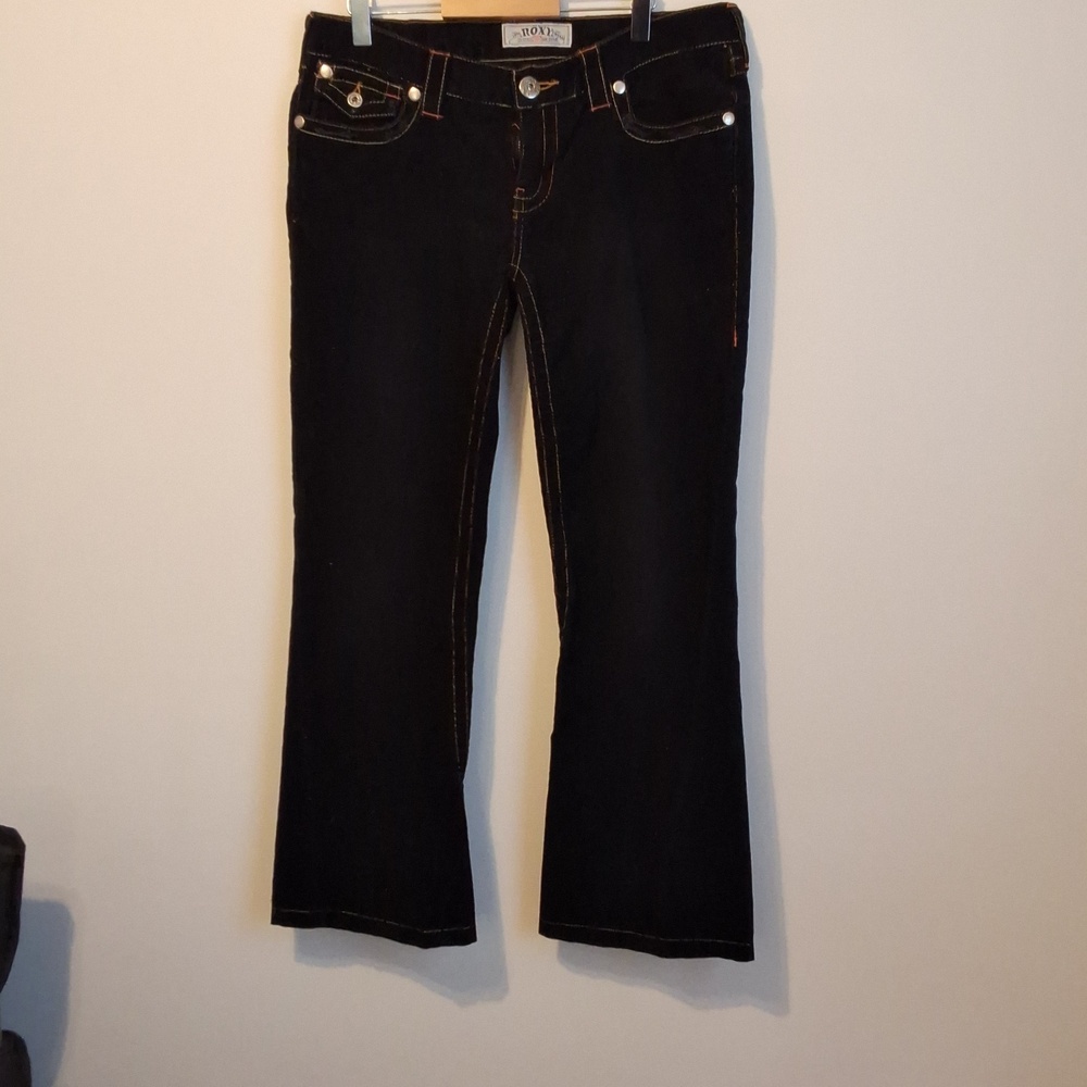 Black Corduroy Jeans with Contrast Stitching Vintage